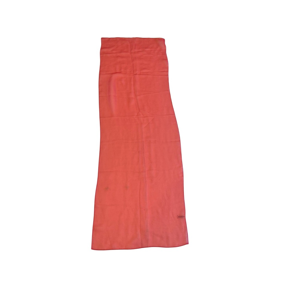 Burmel Vintage Red Sheer Oblong Scarf Solid Polyester Made in Japan 36x14.5